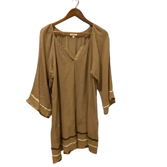 Umgee Dress Flowy Stylish Sheer Brown Size Medium - Picture 1 of 6